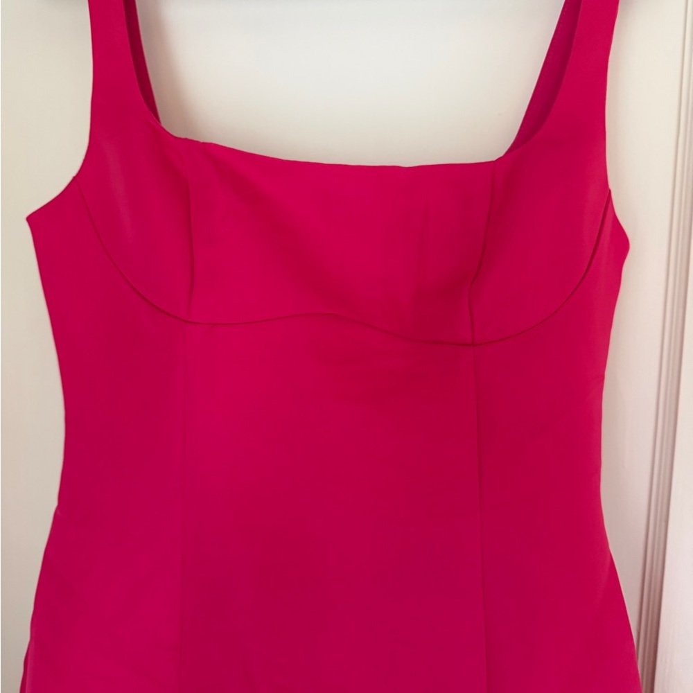 Fashion Nova Hot Pink Mini Dress with Ruffle Hem - 1980s style - Picture 5 of 9